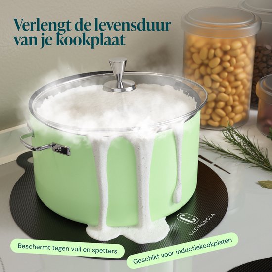 Castagnola Induktionsschutz – Hitzebeständiger Topflappen bis 280 °C – Abdeckplatte für Kochfeld und Induktionskochfeld – Rutschfeste Topflappen-Unterlage – 4er-Set: 1 x 18 cm, 2 x 22 cm und 1 x 24 cm