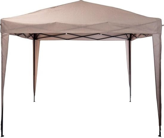 Pro Garden Easy-up Party-Zelt - 3x3m - faltbar - Taupe