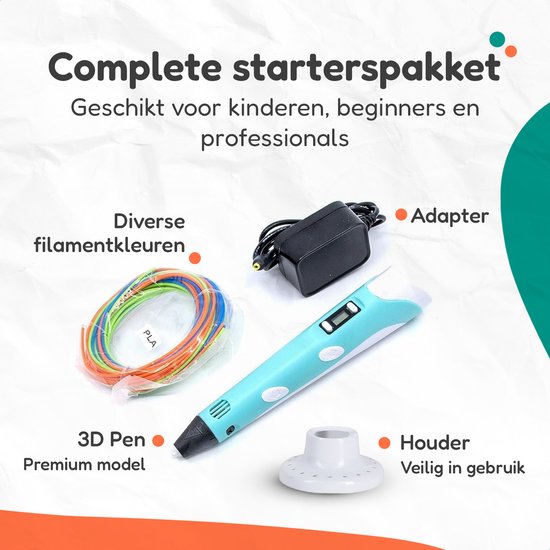 Diydash 3D Pen Starter Kit - inkl. Minen/Filament - Set- Zeichnen - Pink - Stifte - Für Kinder und Erwachsene - Starter Kit - Zubehör
