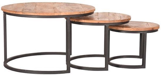 Trend Living Set Drei XXL Couchtisch - Braun - Holz