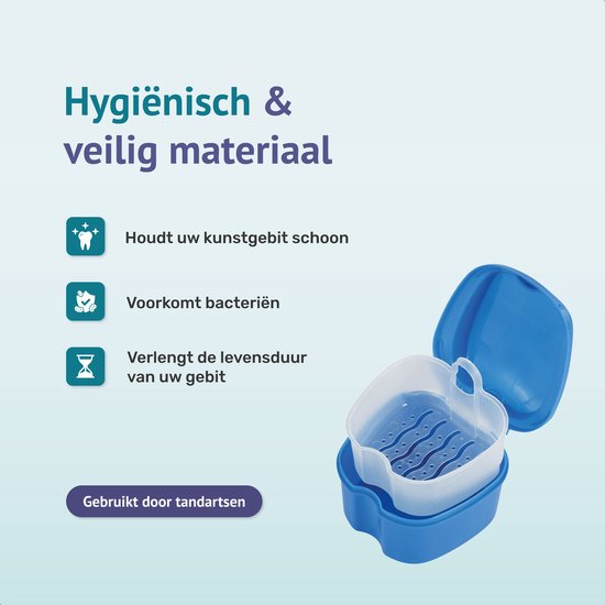 Alyze Denture tray + brush - Blau - Für Prothesen - Zahnspange - Prothesen - Tray - Denture tray