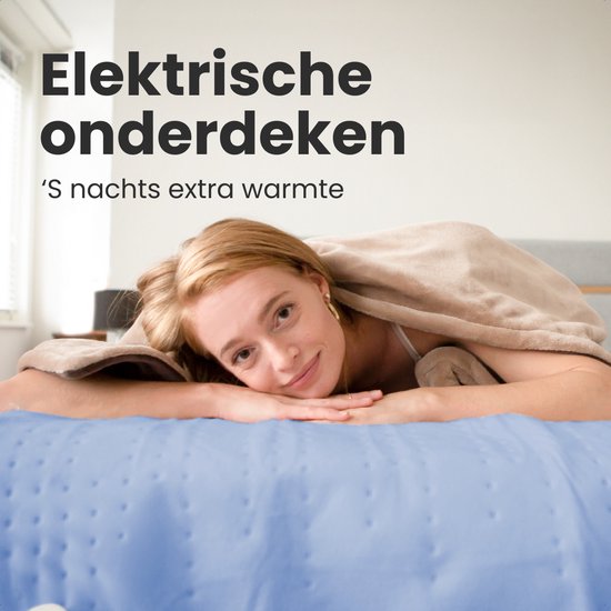 Auronic Electric Blanket - 80x150cm - 1 Person - mit Eckgummis - Heizdecke - Blau