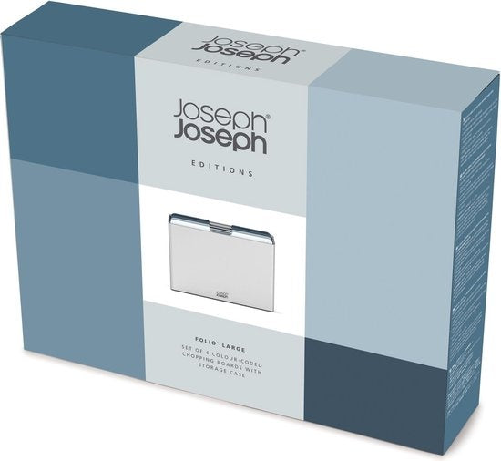 Folio Schneidebrettset mit Halter, blau, Satz mit 4 Teilen - Joseph Joseph | Editions