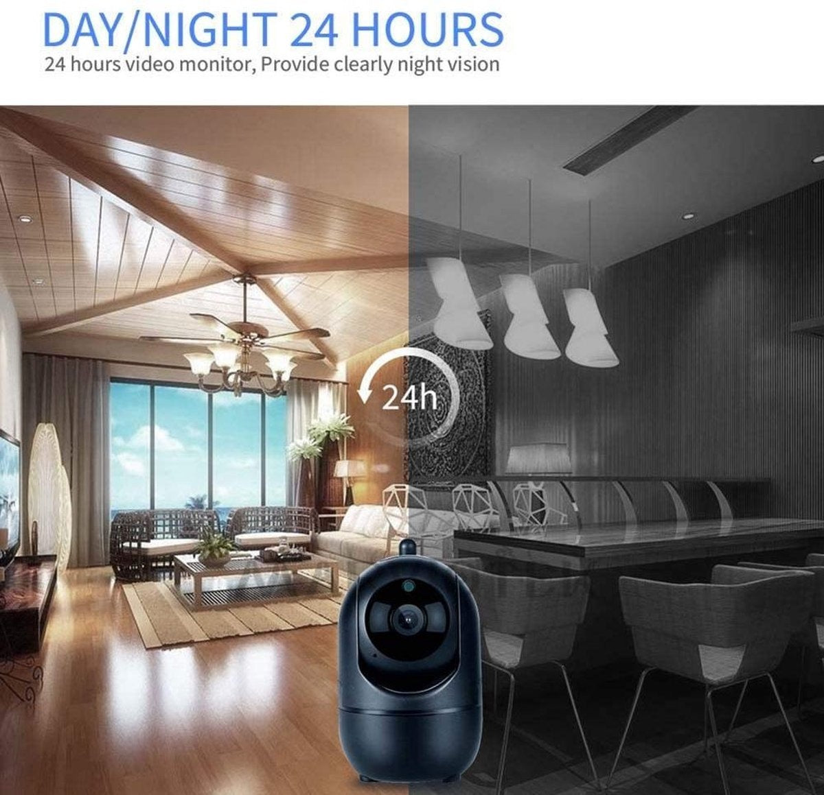 Fuegobird Indoor IP Kamera - 1080P - Sicherheitskamera - Haustierkamera - Babykamera - Kompatibel mit 2.4G/5G WIFI - Bewegungs- und Tonerkennung - Funktioniert mit App - Weiß