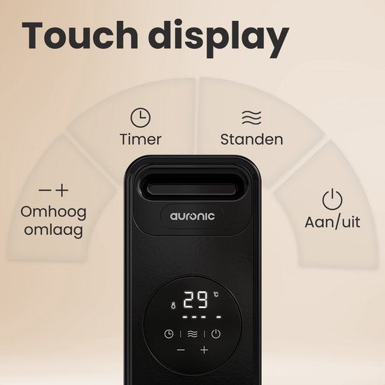 Auronic Ölradiator - Elektrischer Heizkörper - 2500W Heizkörper - Schwarz