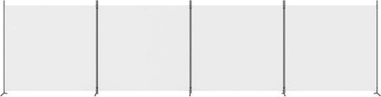 vidaXL – Raumteiler – mit – 4 – Paneelen – 698 x 180 – cm – Stoff – weiß