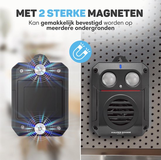 Vulpes Goods® Repellent Marder Repellent PRO V3 - Schädlingsabwehr - Steinmarderabwehr für den Außenbereich - 100% wasserdicht - kabellos & wiederaufladbar - 2 Stück