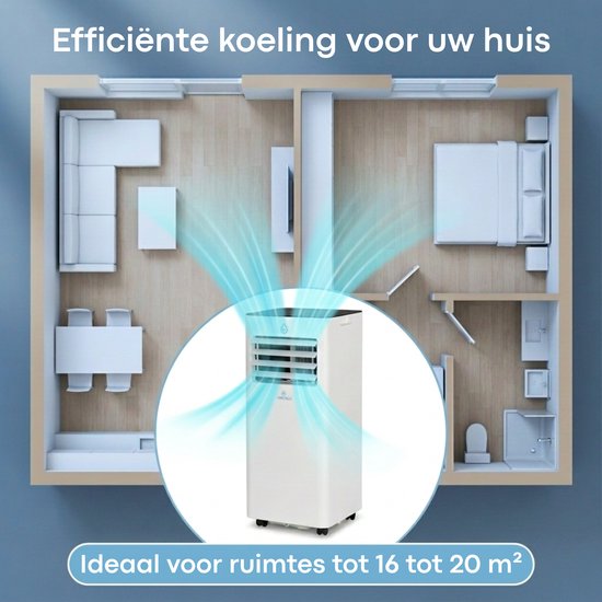 Aironex Mobile Klimaanlage 7000 BTU – App & Fernbedienung – Leise & kompakt – Mobile Klimaanlage mit Fensterdichtung – Mobile Klimaanlage für Schlafzimmer, Wohnzimmer, Büro