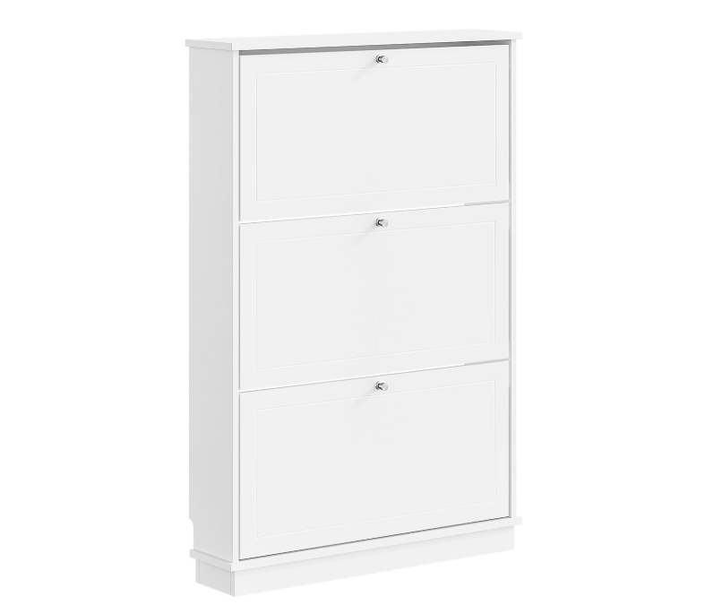 SoBuy Schuhschrank 76 x 18 x 113 cm – Weiß – Platz für 12 Paar Schuhe