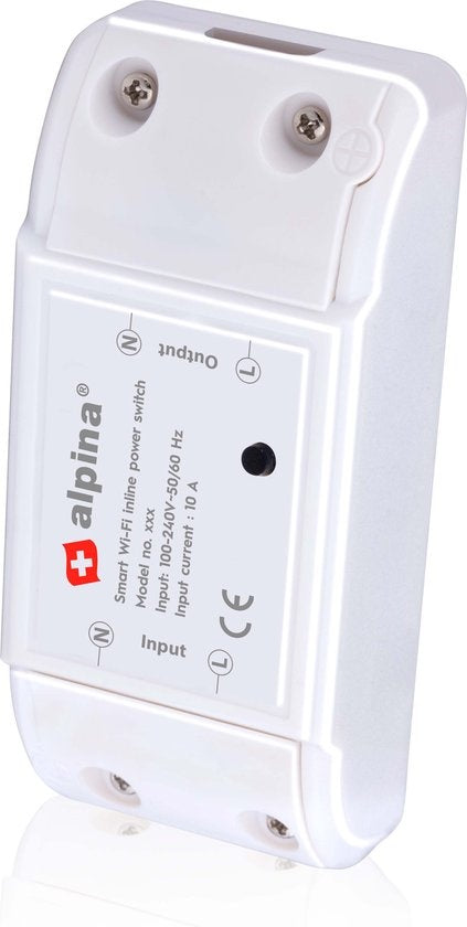 alpina Smart Home - Smart Switch - 230V/10A - Montage im Kabel - Zeitplaneinstellung - alpina Smart Home App - Google Home - Amazon Alexa