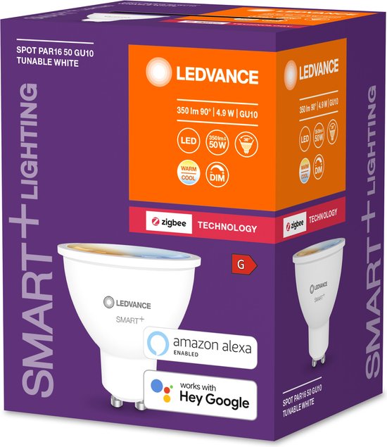 LEDVANCE LED-Reflektorlampe - Sockel: GU1- - einstellbar weiß - 27--...65-- K - 5 W - mattiert - SMART+ Spot GU1- einstellbar weiß