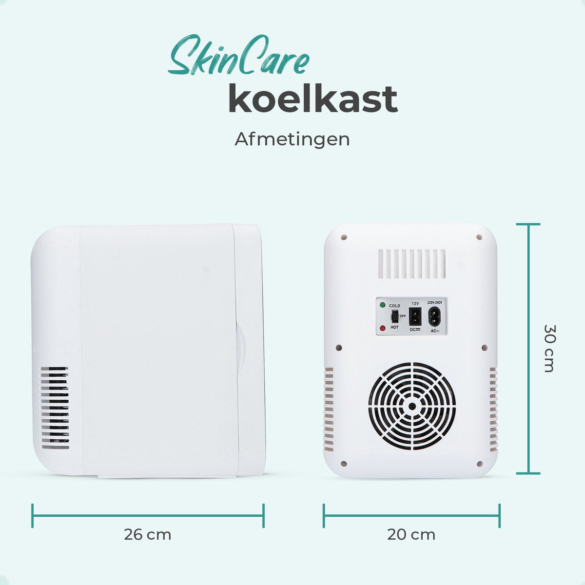 Soft & Silky Hautpflege-Kühlschrank - Inkl. Led-Spiegel - Mini - Make-up Organizer - Make-up Kühlschrank - Kosmetik & Hautpflege