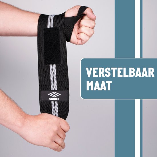 Umbro Armbänder - 2 Stück - Für Fitness, Crossfit und Krafttraining - Weiß/Schwarz