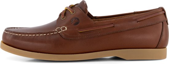 Travelin' Exmouth Men - Schnürbare Ledermokassins - Größe 42 - Stiefelschuh - Braunes Leder