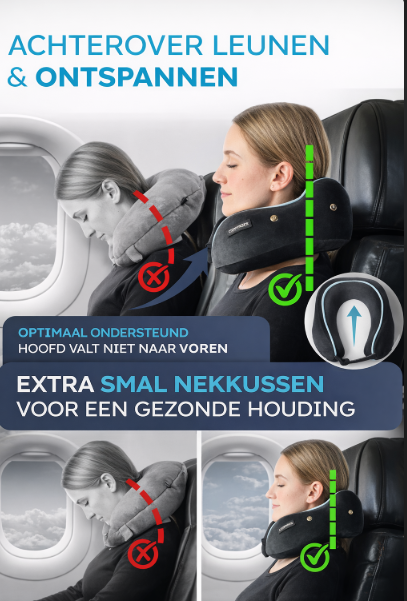HELDENWERK - Nackenkissen & Reisekissen - Dunkelgrauer Memory Foam - Mit verstellbarem Kordelzug & samtig weichem Bezug - Ergonomischer Komfort - Für Flugzeug & Auto