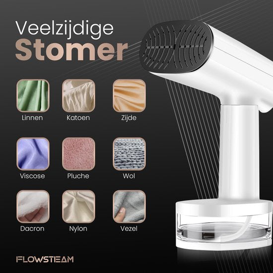 FLOWSTEAM® Luxury Clothes Steamer - Hand Steamer - Steamer Clothes - Snow White Edition