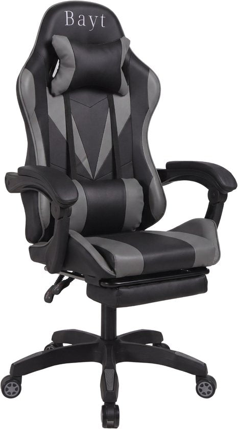 Bayt Gaming-Stuhl – Gaming Chair – Gaming-Stuhl – Ergonomischer Bürostuhl – Verstellbar – Schwarz und Grau