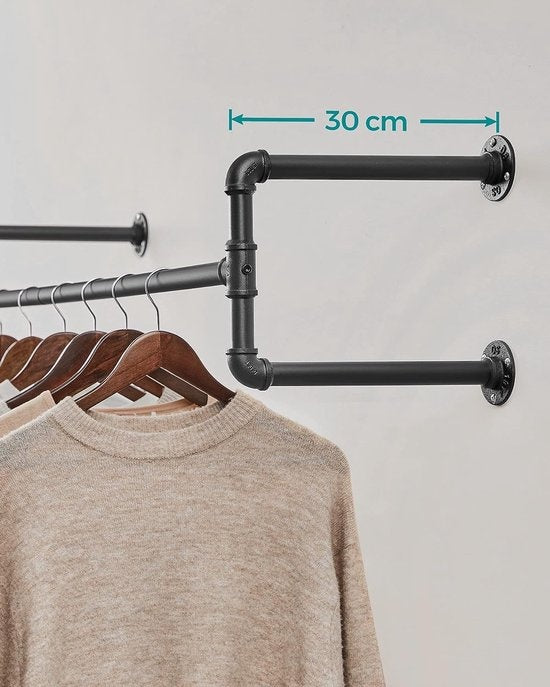 Kleiderständer - Kleiderstange aus schwarzem Metall - Kleiderstange im Industriedesign