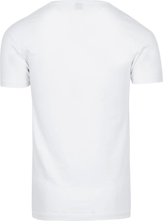 Alan Red Oklahoma T-shirt Stretch - V-Ausschnitt - Weiß - Größe XXL - 93% Baumwolle