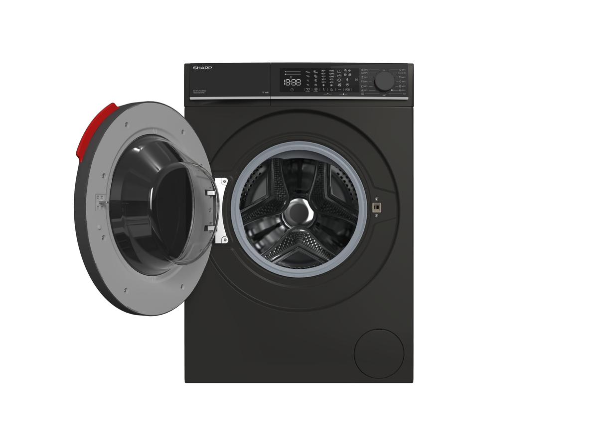 Sharp Waschmaschine ESNFL014CBNA2CB – 10 kg – Energieeffizienzklasse A – Mattschwarz