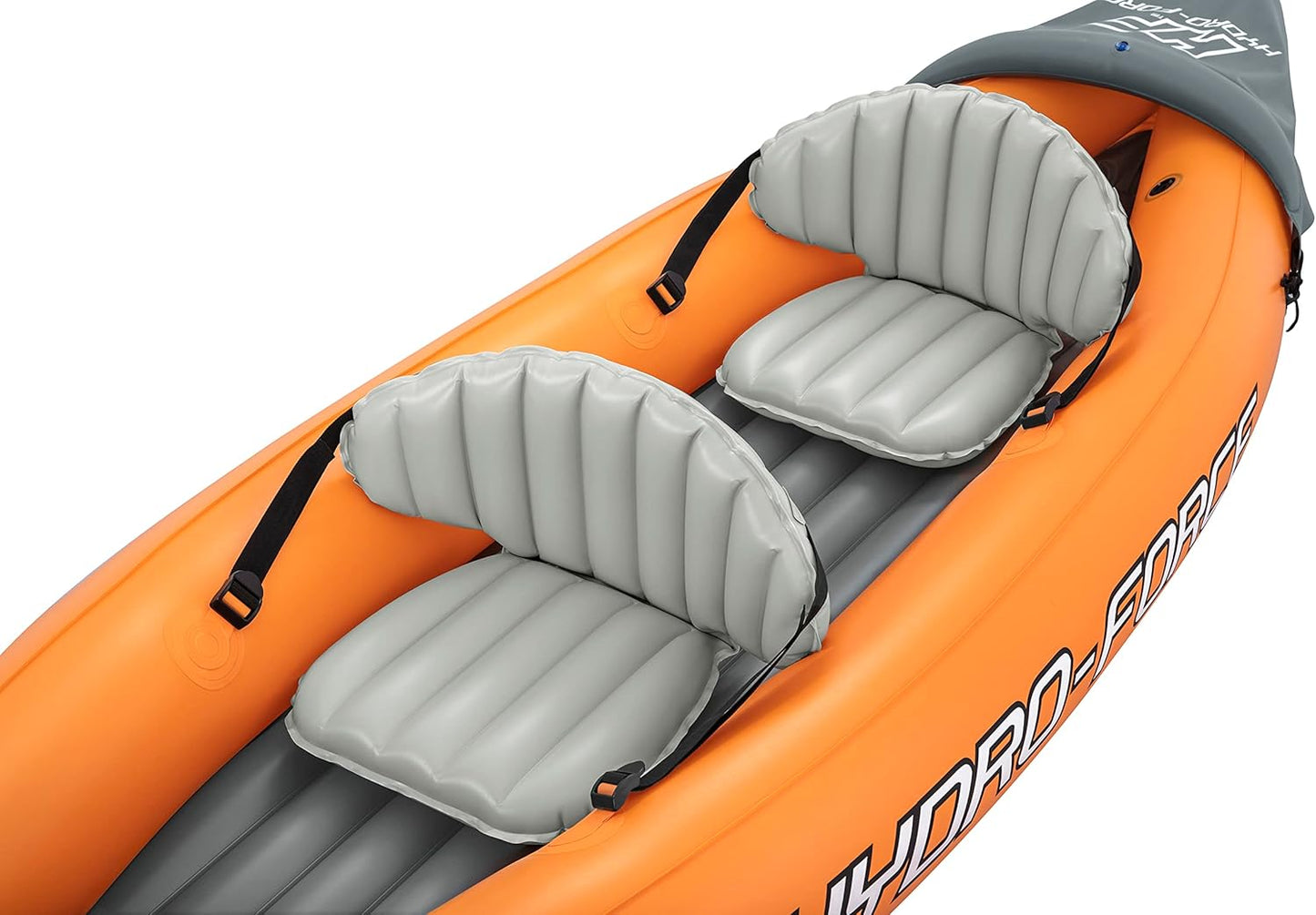Hydro-Force Rapid – Aufblasbares Kajak für 2 Personen – mit Sitzen – Rückenlehne – Paddel – Handpumpe – und Tragetasche – Orange