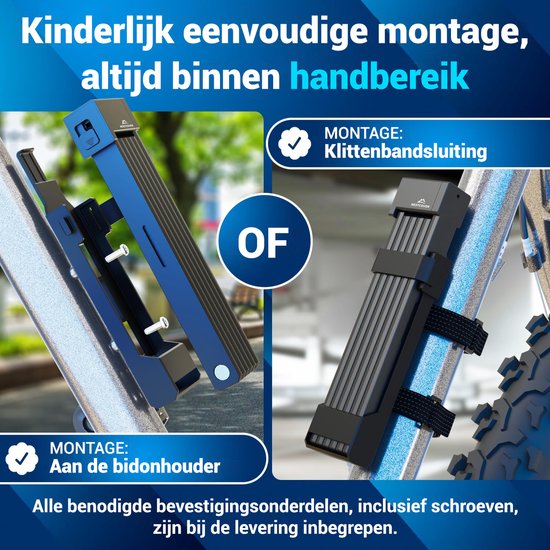 Nextcover - Faltschloss - 100cm FoldBasic - Fahrradschloss mit zwei Schlüsseln - SteelSecure Technology 3.0