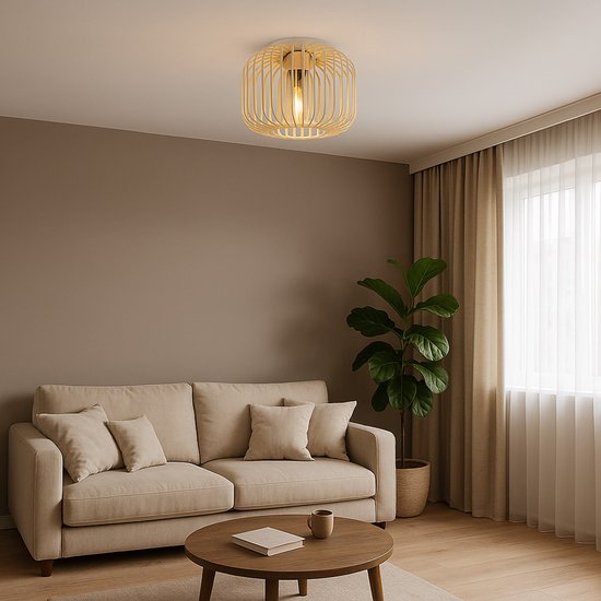 Deckenleuchte – beige – ALFRED – Metall – Ø 28 cm – E27 – 15758D – Globo