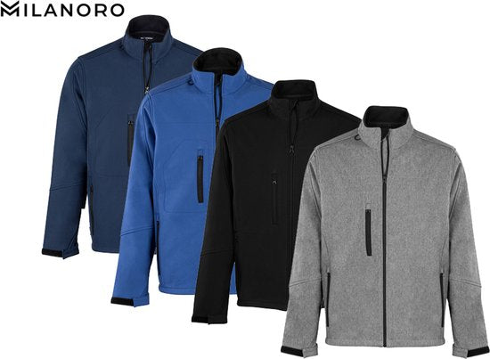Milanoro - Wind- und wasserdichte Jacken - Jacke ohne Kapuze - Hellgrau - XL