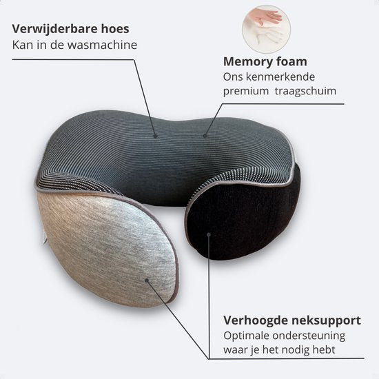 Nackenkissen Flugzeug/Auto - Reisekissen - Premium Memory Foam - ergonomisches Nackenkissen - Reisekissen - Memory Foam