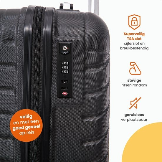 Goliving Handgepäckkoffer - Mit Rollen - Trolley - Leichtgewicht - TSA-Schloss - Gepolsterter Innenraum - 38 Liter - 55 x 35 x 23 cm - Blau