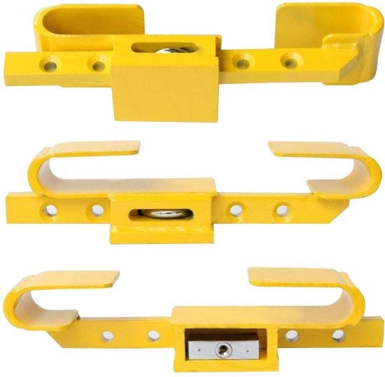 All Ride Containerschloss 5KG - Container- und Anhängerschloss - Verstellbar 23 bis 43 CM - Gehärteter Stahl - Inkl. 3 Ersatzschlüssel - Gelb