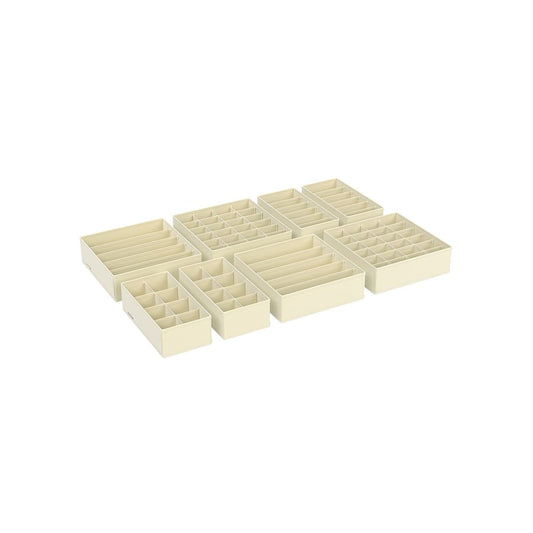 Songmics Schubladen-Organizer – 8-teilig – zusammenklappbar – 32 x 10 x 32 cm – Beige
