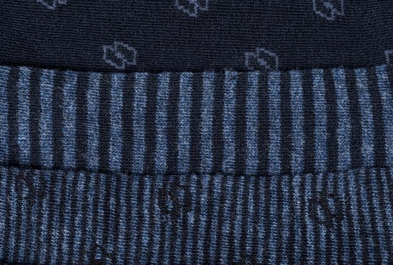 Milanoro – 10 Paar stilvolle Herrensocken aus Baumwolle – Marineblau – 43–46