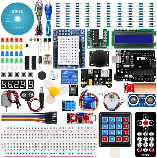 Strex Starter Kit geeignet für Arduino - ATmega328P - 244 Teile - In Plastik Aufbewahrungsbox