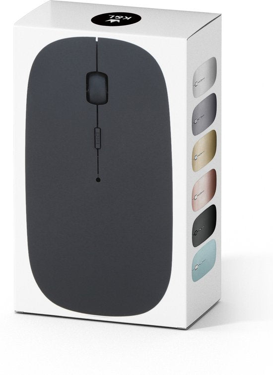 K&L Kabellose Maus - Kabellose Bluetooth Maus Laptop - Geräuschlos - Wiederaufladbar - Grau