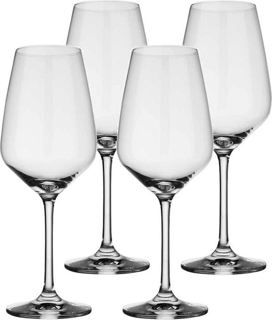 like. by Villeroy & Boch Group - Voice Basic, Weißweinglas-Set, 4-teilig, 356 ml, Kristallglas