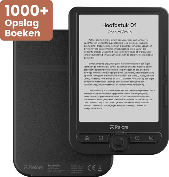 Relore E-Reader mit 6-Zoll-Touchscreen – Speicherplatz für über 1000 E-Books – Ersatz für Kobo Clara, Kindle und Pocketbook