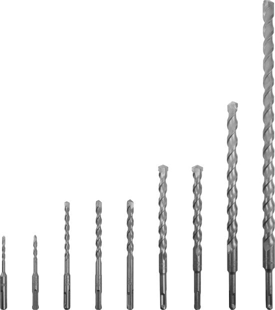 VONROC Bohr- und Meißelset SDS-Plus â€“ 12-teilig â€“ Universell â€“ Koffer inkl. Bohrer, Spitze, Flach- und Spitzmeißel