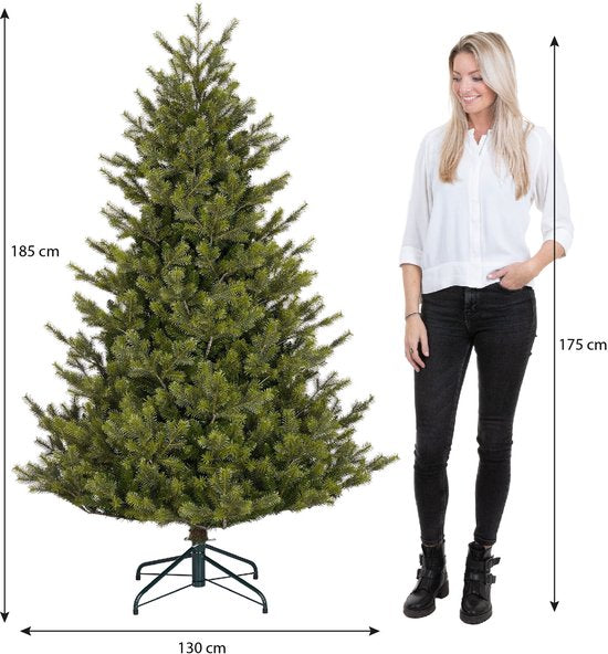 Black Box Trees Clive Weihnachtsbaum – Realistischer Kunstbaum mit üppiger Optik und 1840 Zweigen – Weihnachtsdekoration für den Innenbereich – Stimmungsvoll und realistisch – Einfach aufzubauen – H 185 x Ø 130 cm – Grün