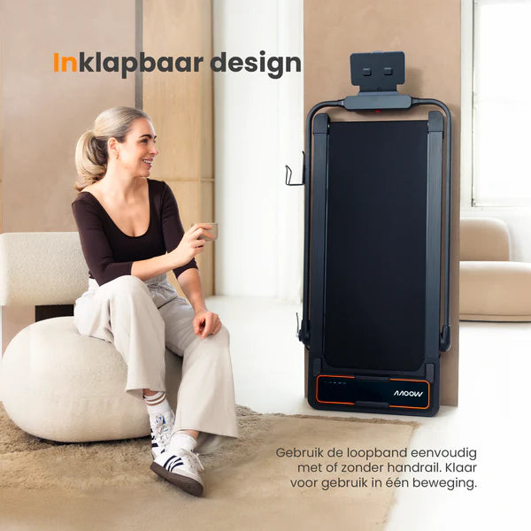 Moovv SmartStep Pro v3 Incline Laufband - Zusammenklappbar - Walking Pad mit 10% Steigungsfunktion - 1-12 km/h - Inkl. Zubehör
