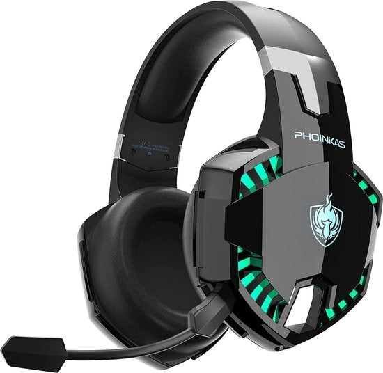 PHOINIKAS G2000 BT Bluetooth Laptop Gaming Headset mit Mikrofon Over-Ear Kopfhörer -Schwarz