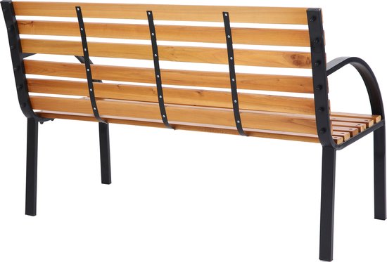 AXI Otis Gartenbank aus Holz mit mattschwarzem Stahlgestell – Zedernholz – 122 x 60 x 83 cm – Zweisitzer-Gartenbank