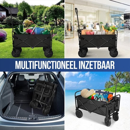 Avalo Wagon - faltbar - bis zu 90KG - 72x47x47 CM - 65L - 360Âº Räder - Schwarz