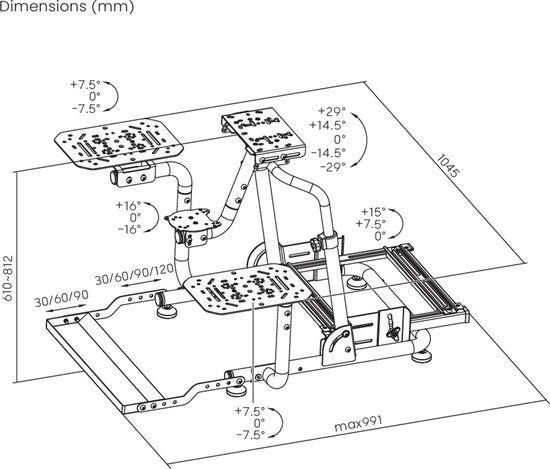 VDD Gaming – Flugsimulator-Cockpit – Flugsimulator-Ständer – Schwarz