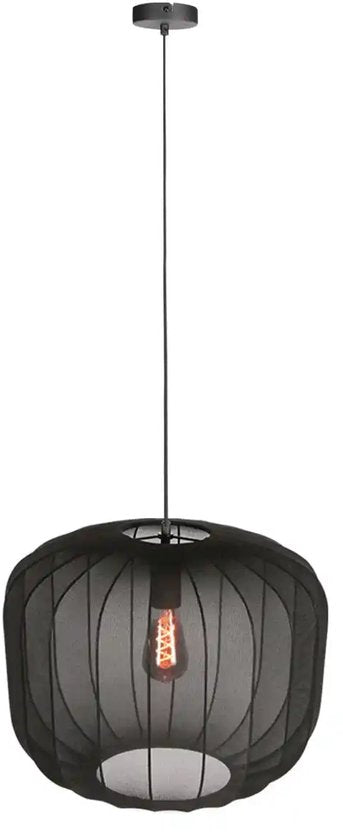 Anne Lighting – Hängeleuchte – Sable – schwarz – Leinen und Metall – Ø 55 cm – E27 – 4192ZW