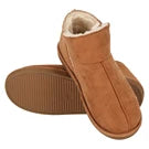 Apollo Home Boots Herren-Hausschuhe - Wildleder - Größe 43/44 - Cognac