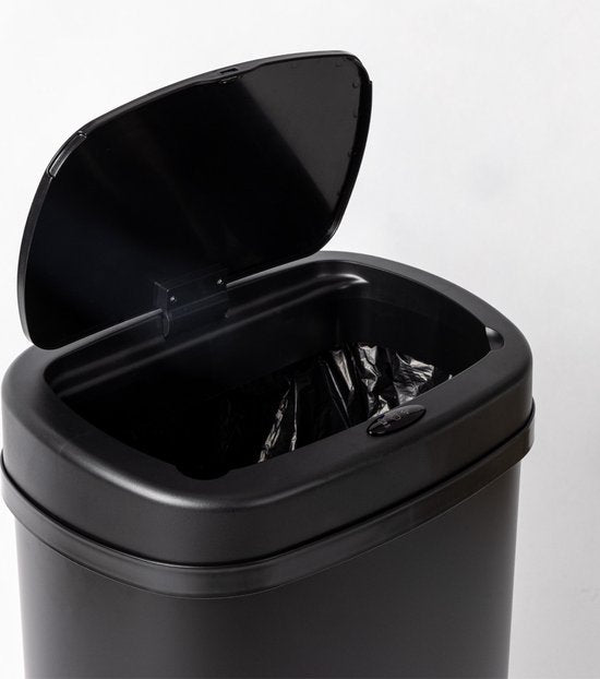 Mülltonne mit Sensor – 50 l – Soft-Close – Fingerabdruckfrei – Hygienische Wahl – Schwarz