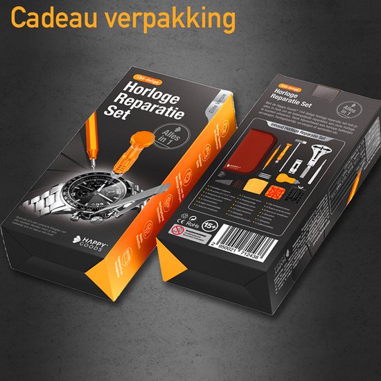 Happy Goods Uhrenwerkzeuge - Uhrenarmband-Inkorter - 154 Stück - Uhrenreparaturset - bis 55 mm - Uhrenöffner - Uhrenschraubendreher-Set - Uhrengehäuseöffner - Uhrenwerkzeuge
