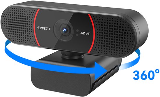 eMeet SmartCam C960 4K-Webcam, 3840 × 2160 Pixel, USB, schwarz, rot