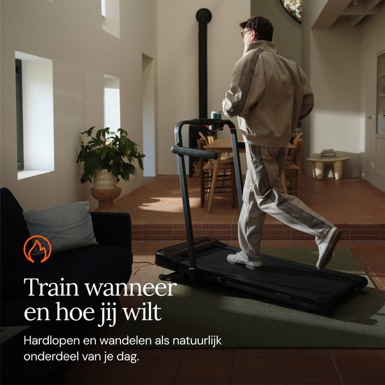 Moov Run Plus Klappbares Laufband – Walking Pad – Steigungsfunktion 15 % – Zusammenklappbares Laufband – Laufband 1–14 km/h – inkl. Zubehör